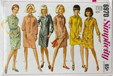 Simplicity 6970 Womens Slim Shirtdresses 1960s Vintage Sewing Pattern Size 14 Bust 34 Inches