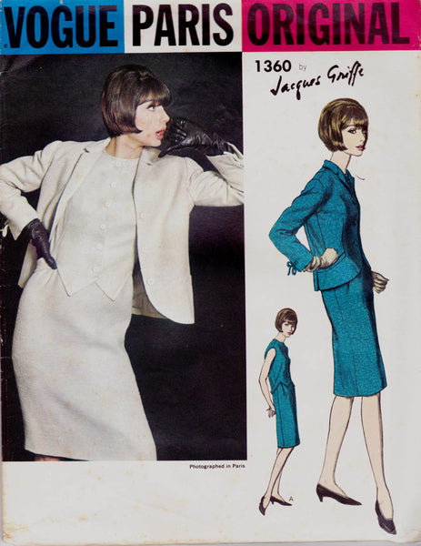 Vogue 1360 jacques griffe 60s dress and jacket