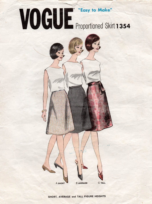 Vogue 1354 proportioned skirts 60s