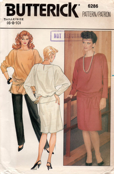butterick 6286 80s dress top and pants