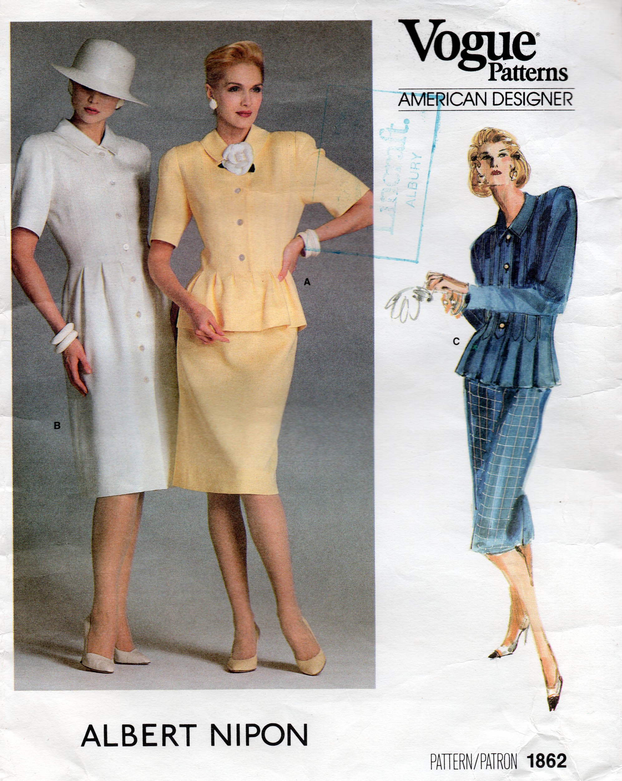 Vogue American Designer 1862 ALBERT NIPON Womens Pleat Front Dress Pep All The Precious Things