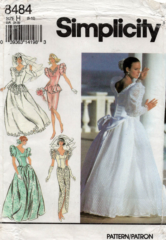 simplicity 8484 90s wedding dress