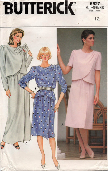 butterick 6627 80s top and skirt