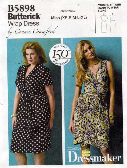 butterick 5898 oop wrap dress