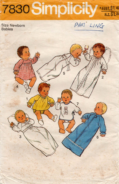 simplicity 7830 baby layette