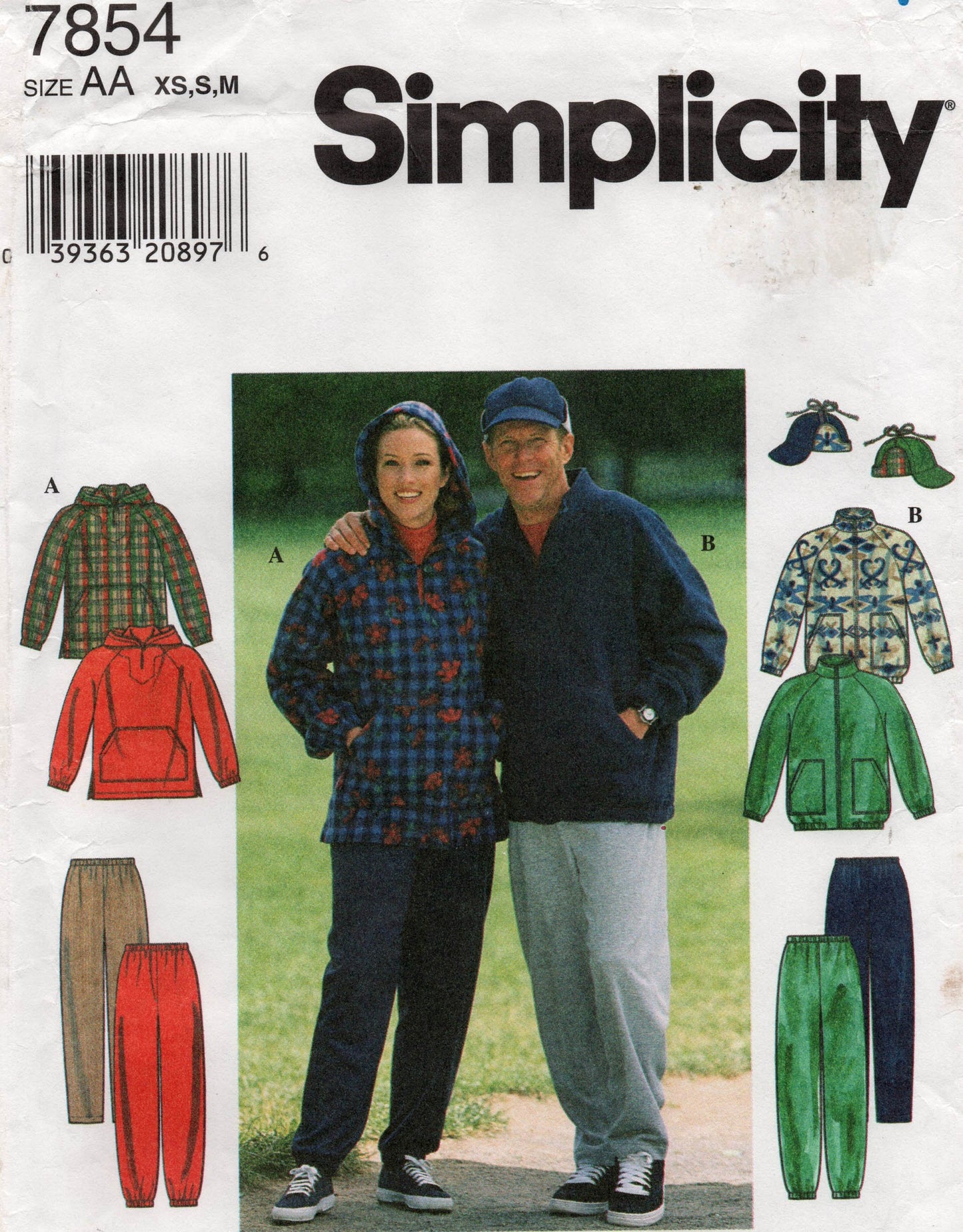 simplicity 7854 90s winter unisex tracksuit