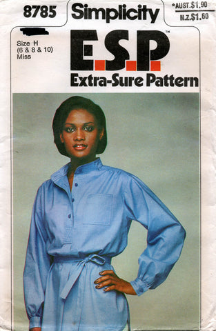 simplicity 8785 70s pullover blouse