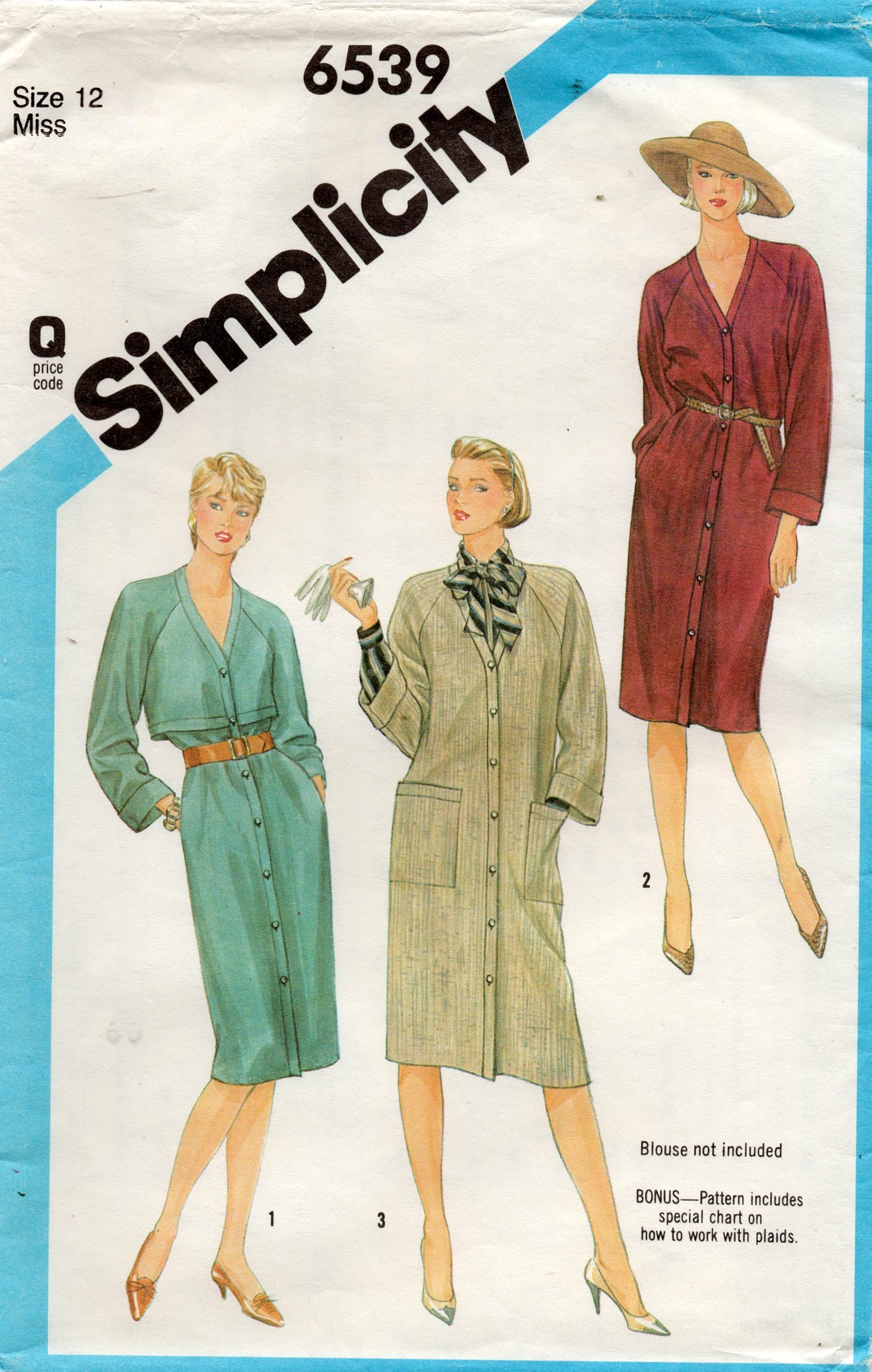 simplicity 6539 80s dress