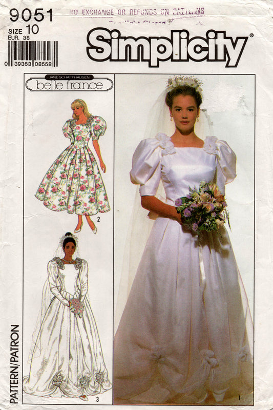 simplicity 9051 80s wedding dress