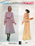 Vogue American Designer 1983 ALBERT NIPON Womens Tucked Front Top Skirt & Belt 1970s Vintage Sewing Pattern Size 10 UNCUT Factory Folded