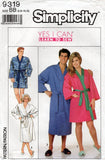 Simplicity 9319 Mens Womens Teens Unisex Kimono  Wrap Robe with Contrast Bands 1980s Vintage Sewing Pattern Size XXS - M or L - XL UNCUT Factory Folded