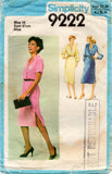 Simplicity 9222 Womens Mock Wrap Dress with Side Buttoned Skirt 1970s Vintage Sewing Pattern Size 12 Bust 34 inches