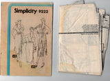 Simplicity 9222 Womens Mock Wrap Dress with Side Buttoned Skirt 1970s Vintage Sewing Pattern Size 12 Bust 34 inches
