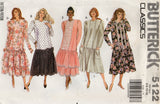 Butterick 5122 Womens Dropped Waist Maternity Dress 1990s Vintage Sewing Pattern Size 6 - 12