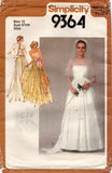 Simplicity 9364 Womens Wedding Bridesmaids Dress & Bolero 1980s Vintage Sewing Pattern Size 12 Bust 34 Inches
