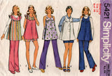 Simplicity 5421 Maternity Smock Top & Pants 1970s Vintage Sewing pattern Size 10 or 12