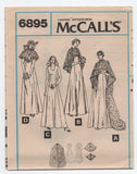 McCall's 6895 Womens Bridal & Bridesmaids Gown & Cape 1970s Vintage Sewing Pattern Size 12 Bust 34 Inches UNCUT Factory Folded