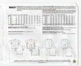 McCall's M6651 Womens Draped Ruffled Tops Out Of Print Sewing Pattern Size 16 - 24 UNCUT Factory Folded