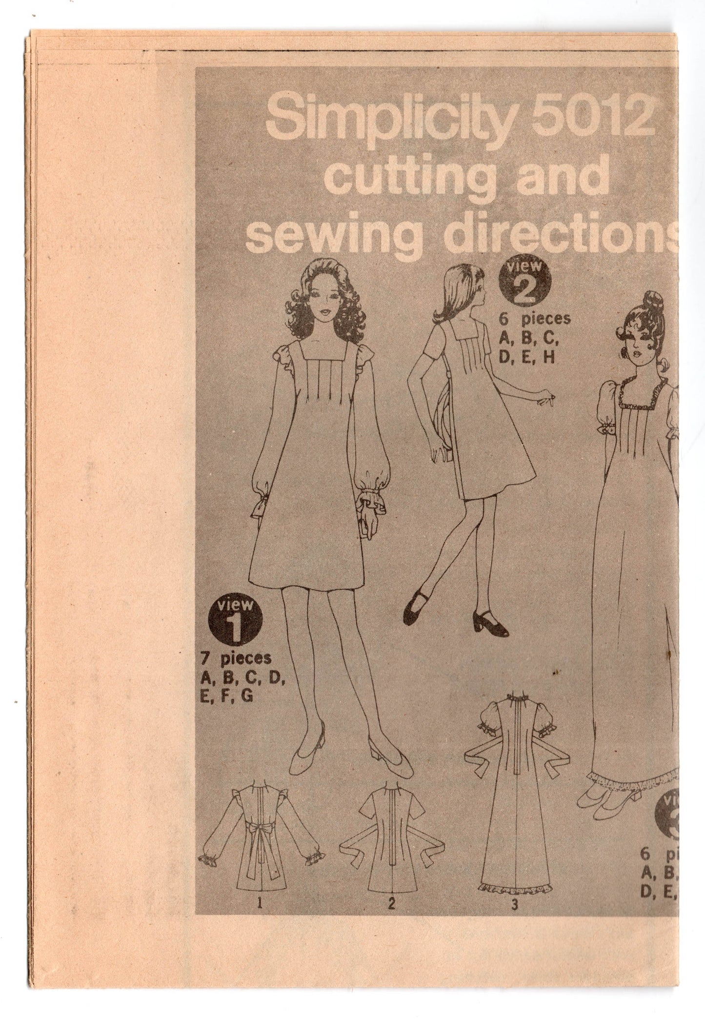Simplicity 5202 Womens Mini & Nautical Maxi Skirts 1970s Vintage Sewing Pattern Size 12 UNCUT Factory Folded
