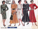 Vogue Basic Design 1923 Womens Blouson Bodice Dress 1980s Vintage Sewing Pattern Size 14 -18