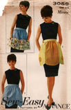 Advance 3056 Womens Retro Half Aprons in 3 Styles 1960s Vintage Sewing Pattern ONE SIZE