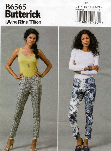 Butterick B6565 Katherine Tilton Womens Stretch Pants Sewing Pattern Sizes 14 - 22 UNCUT Factory Folded