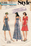Style 1086 Womens / Junior Petites Ruched Bodice Dress or Maxi & Bolero Jacket 1970s Vintage Sewing Pattern Size 9JP or 12