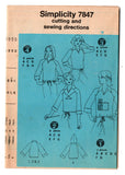 Simplicity 7847 Womens Stretch Pullover Tops & Hoodie 1970s Vintage Sewing Pattern Small or Med UNCUT Factory Folded NO ENVELOPE