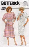 Butterick 3670 Womens EASY Pullover Dress Top & Skirt 1980s Vintage Sewing Pattern Size 14 - 18 or 20