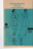 Simplicity 6145 Designer Womens Colour Block Seam Interest Dress 1970s Vintage Sewing Pattern Size 16 Bust 38 inches UNCUT Factory Folded