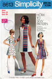 Simplicity 8613 Womens V Neck Mini Shift Dress & Scarf 1960s Vintage Sewing Pattern Size 11 JP or 12