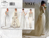 Vogue Bridal Original 1325 Womens Lace Trimmed Wedding Dress & Detachable Train 1990s Vintage Sewing Pattern Size 12 - 16
