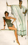 Simplicity 5874 DIANA ROSS Womens Strapless or One Shoulder Swimsuit & Caftan 1980s Vintage Sewing Pattern Size 6 & 8