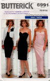 Butterick 6991 Womens Strapless Prom Formal Gown & Bolero 1980s Vintage Sewing Pattern Size 6 - 10 or 12