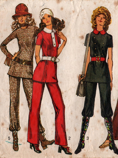 Simplicity 9508 Womens Tunic & Pants 1970s Vintage Sewing pattern Size 10 Bust 32.5 inches