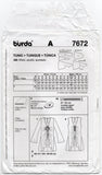 Burda 7672 PLUS Size Womens Tie Front Summer Tunic 1990s Vintage Sewing Pattern Sizes 18 - 30 UNCUT Factory Folded