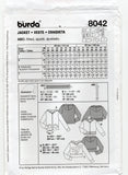Burda Young 8042 Womens Stretch Zip Front Hoodie Jacket Out Of Print Sewing Pattern Size 6 - 18 UNCUT Factory Folded
