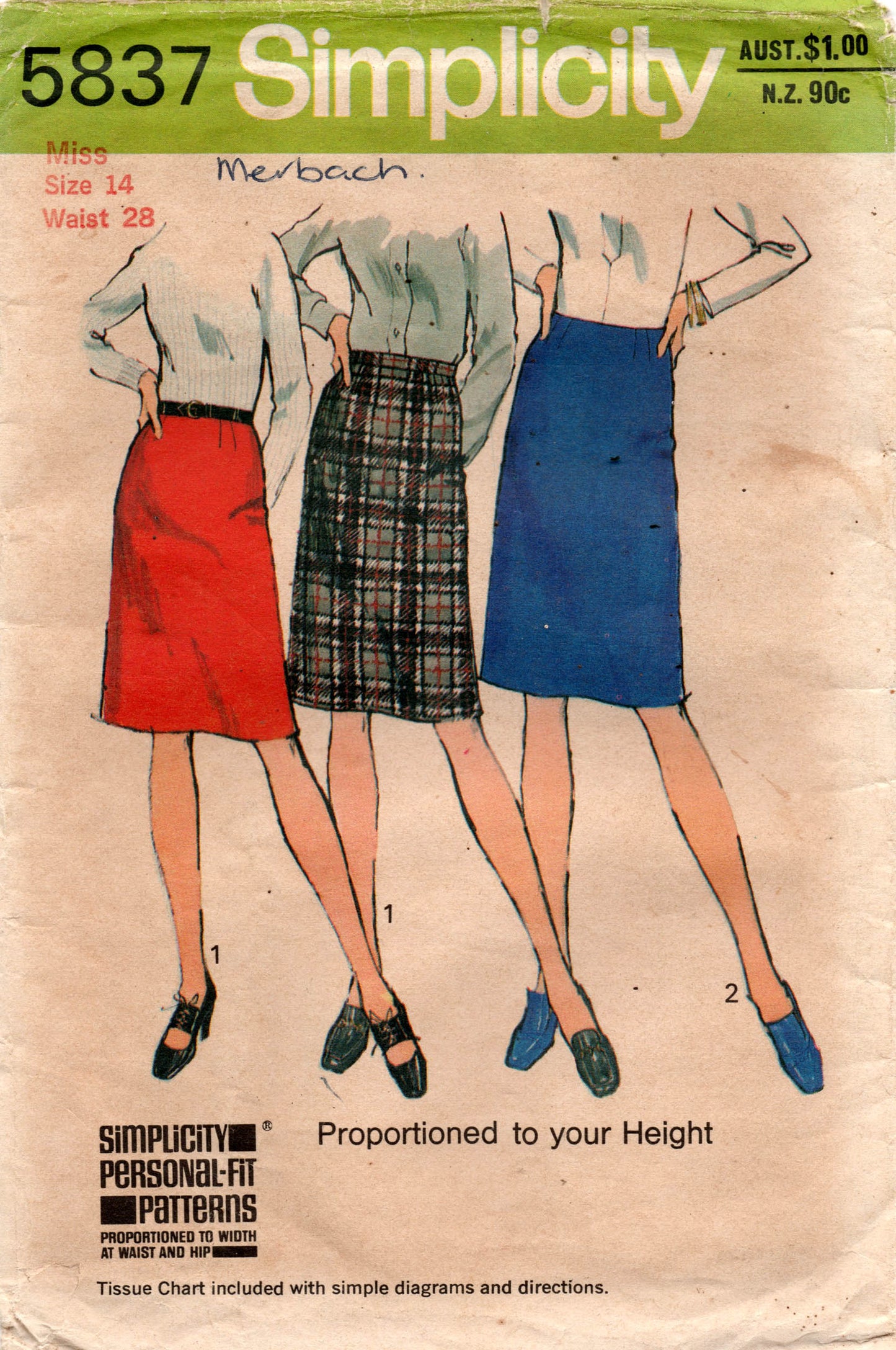 Simplicity 5837 vintage sewing pattern 