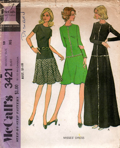 Misses 2-Hour Princess Seam Dress McCalls 7964 Vintage Sewing Pattern Size  18 - 20 - 22 Bust 40 - 42 - 44