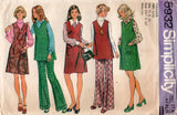 Simplicity 5932 Womens Maternity Dress Tunic & Pants 1970s Vintage Sewing Pattern Size 10 & 12