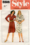 Style 3526 Womens Dress with Ruffled Neckline 1980s Vintage Sewing Pattern Size 16 Bust 38 inches
