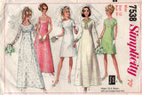 Simplicity 7538 Womens Princess Seamed Wedding or Bridesmaids Dress 1960s Vintage Sewing Pattern Size 12 Bust 34 inches