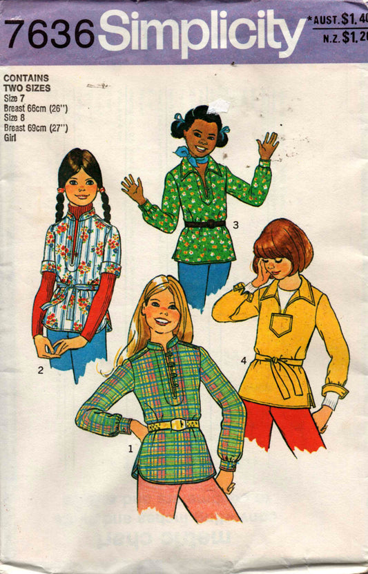 Simplicity 7636 girls tops