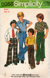 simplicity 6058 teen boys shirt and pants 70s