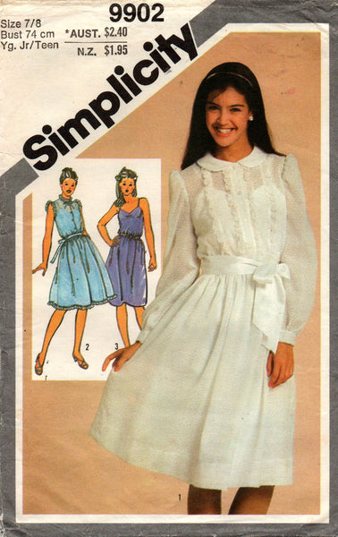 simplicity 9902 teen dress and slip