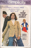 Simplicity 7827 Womens Retro Jacket 1970s Vintage Sewing Pattern Sizes 8