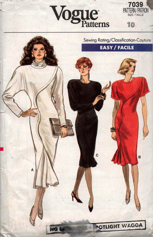 vogue 7039 curved seam dress