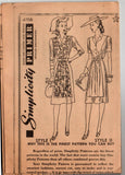 Simplicity 4158 Womens Apron Front Shirtdress 1940s Vintage Sewing Pattern Size 16 Bust 34 inches UNUSED Factory Folded